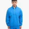 Jersey orgánico con jerséu de media cremallera - Azul Pacífico