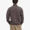 Jersey orgánico con jerséu de media cremallera - Barro descolorido