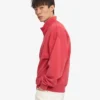 Jersey orgánico con jerséu de media cremallera - Rojo descolorido
