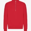 Jersey orgánico con jerséu de media cremallera - Rojo escarlata