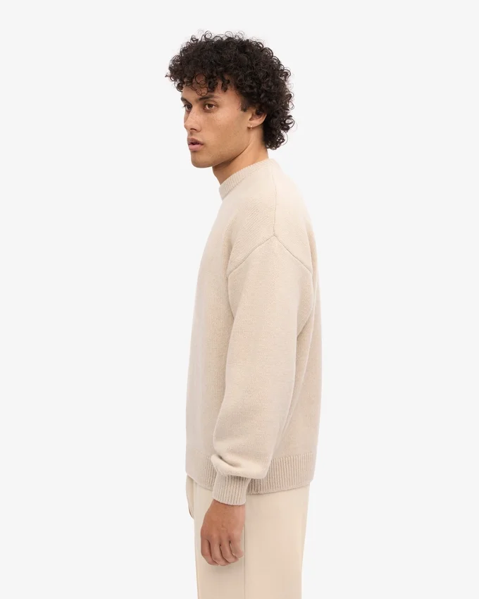 Jersey oversize de lana merina - Blanco marfil