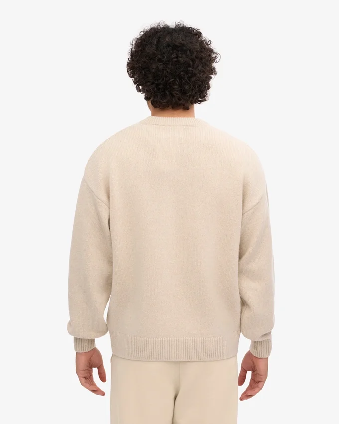 Jersey oversize de lana merina - Blanco marfil
