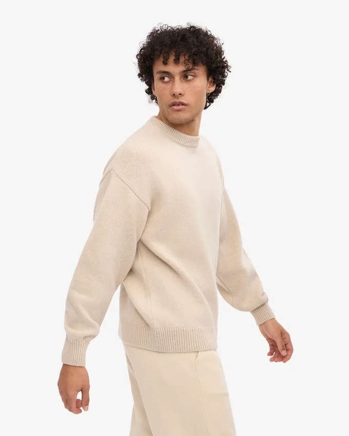 Jersey oversize de lana merina - Blanco marfil