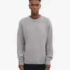 Jersey oversize de lana merina - Gris jaspeado