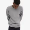 Jersey oversize de lana merina - Gris jaspeado