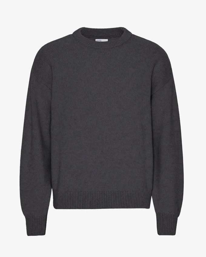 Jersey oversize de lana merina - Gris lava