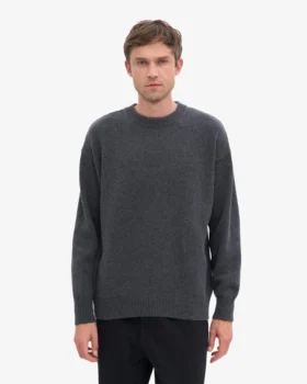 Jersey oversize de lana merina – Gris lava