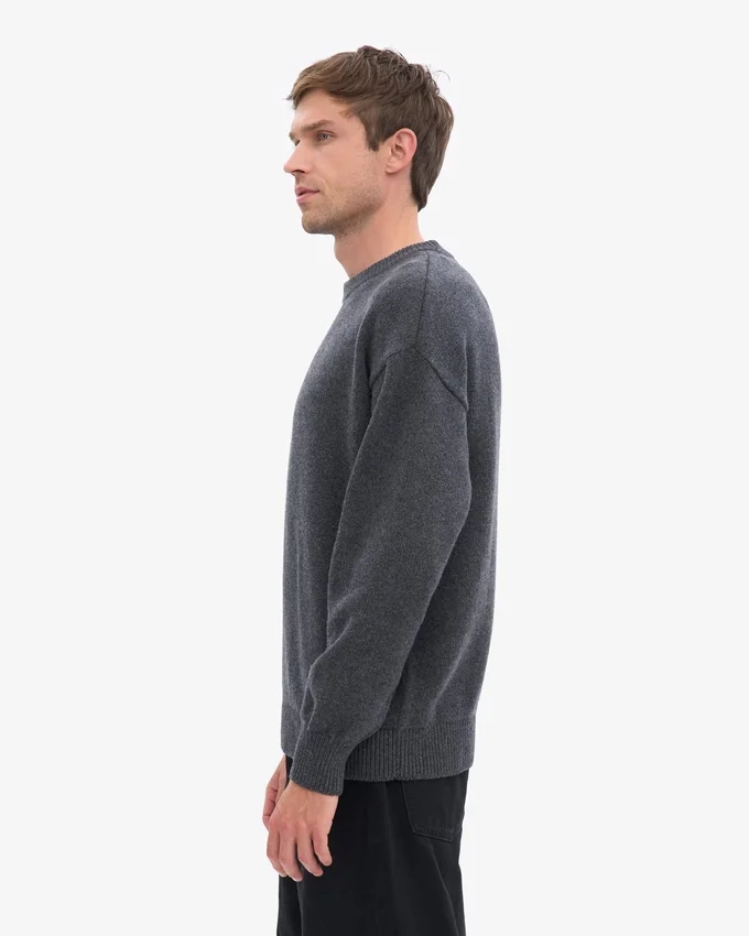 Jersey oversize de lana merina - Gris lava