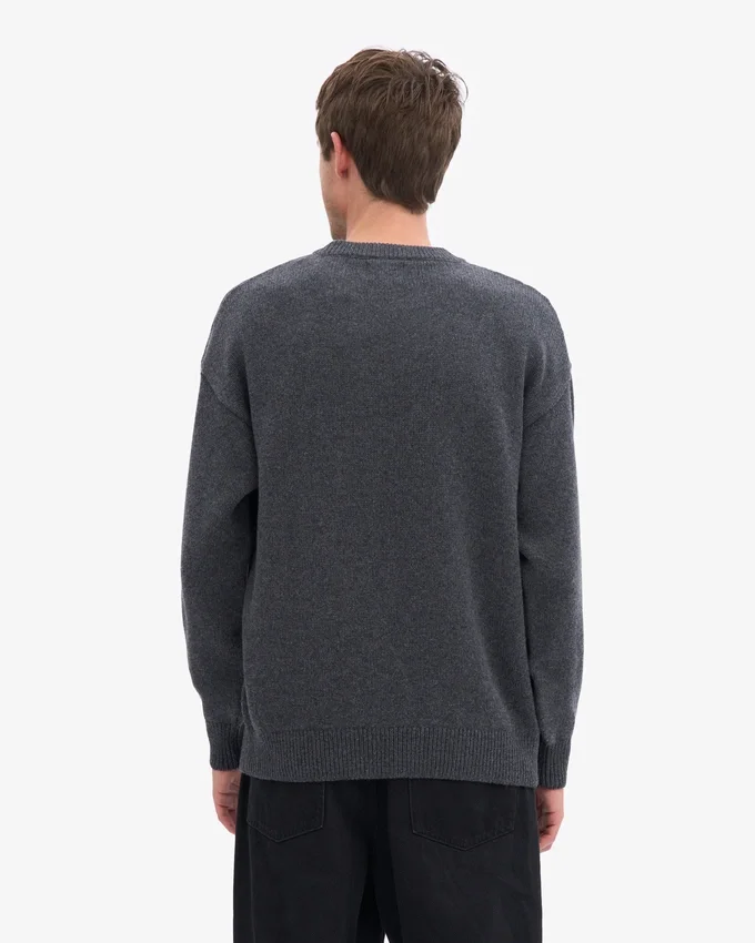 Jersey oversize de lana merina - Gris lava