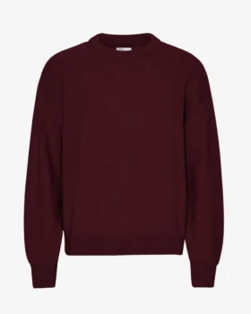 Jersey oversize de lana merina - Rojo sangre