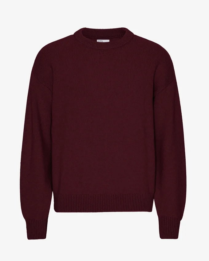 Jersey oversize de lana merina - Rojo sangre