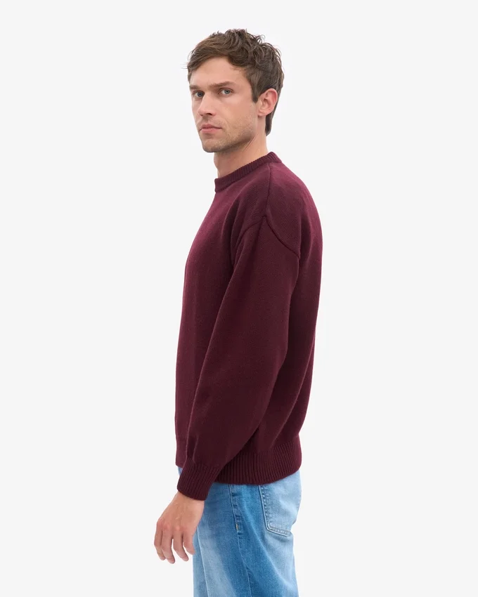 Jersey oversize de lana merina - Rojo sangre