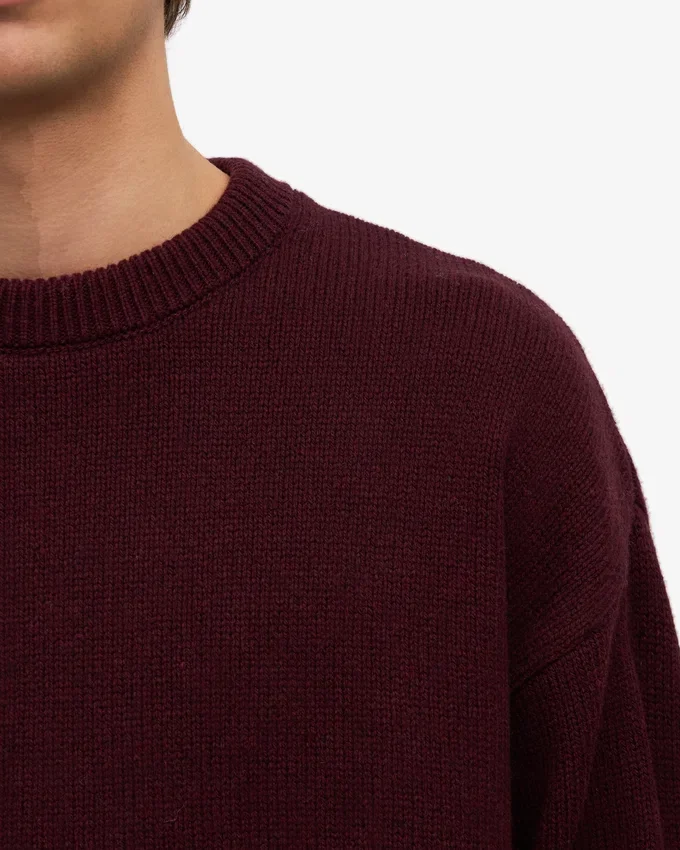 Jersey oversize de lana merina - Rojo sangre