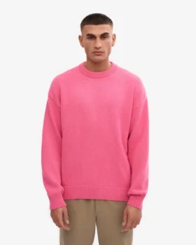 Jersey oversize de lana merina – Rosa chicle