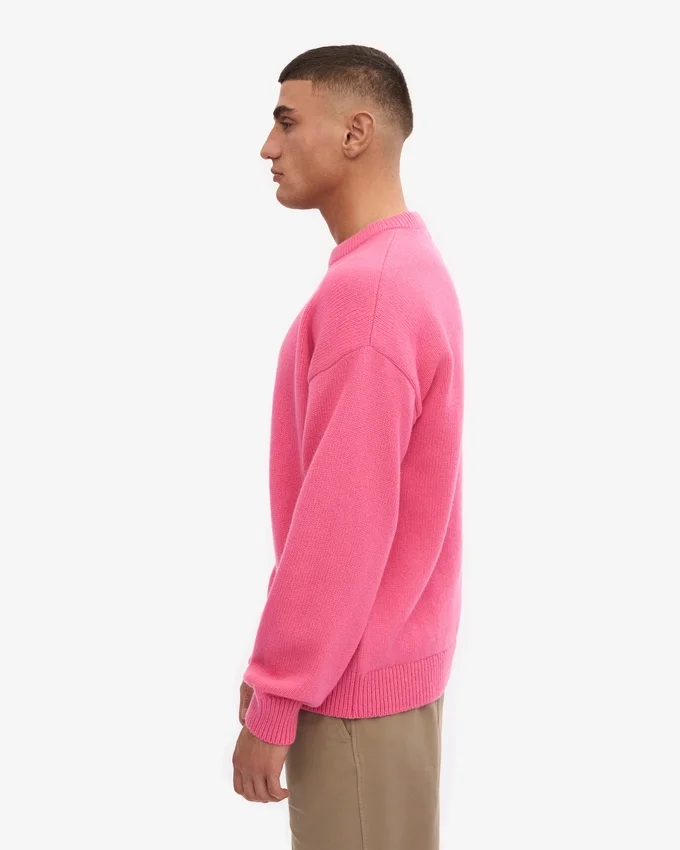 Jersey oversize de lana merina - Rosa chicle