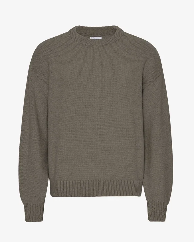 Jersey oversize de lana merina - Verde oliva apagado