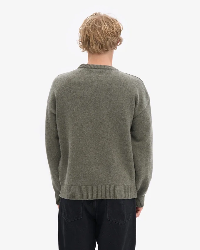 Jersey oversize de lana merina - Verde oliva apagado