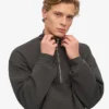 Jerséu de media cremallera orgánico - Gris lava