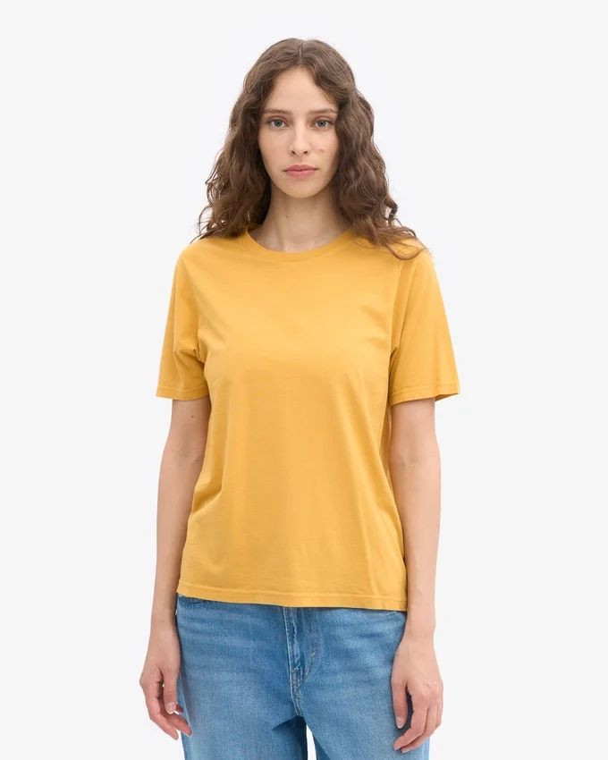 Light Organic Tee de algodón orgánico para mujer - Amarillo quemado