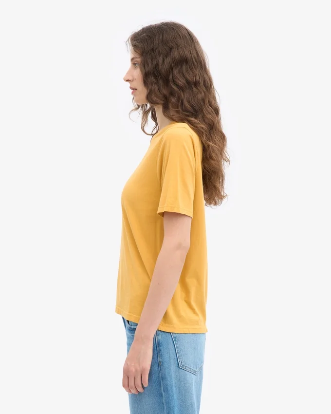 Light Organic Tee de algodón orgánico para mujer - Amarillo quemado