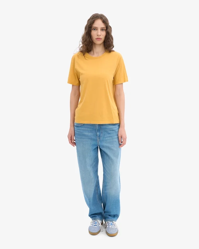 Light Organic Tee de algodón orgánico para mujer - Amarillo quemado