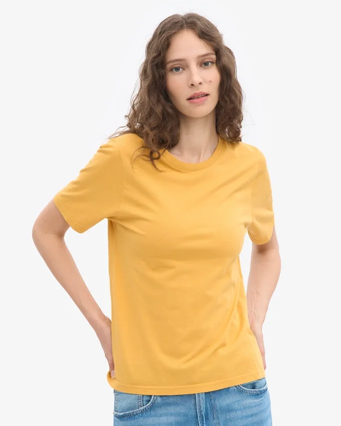 Light Organic Tee de algodón orgánico para mujer - Amarillo quemado