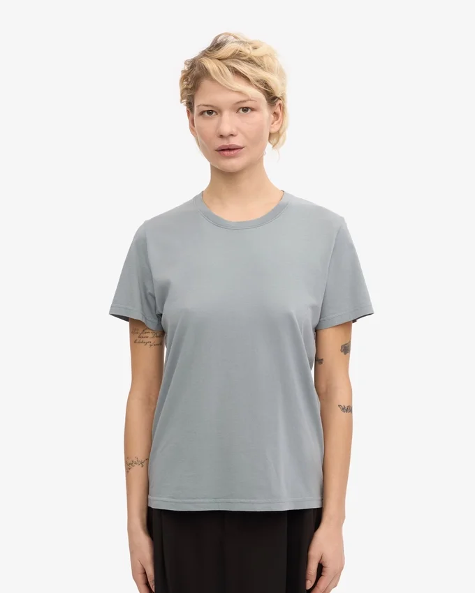 Light Organic Tee de algodón orgánico para mujer - Azul acero
