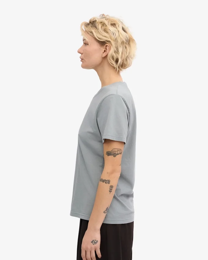 Light Organic Tee de algodón orgánico para mujer - Azul acero
