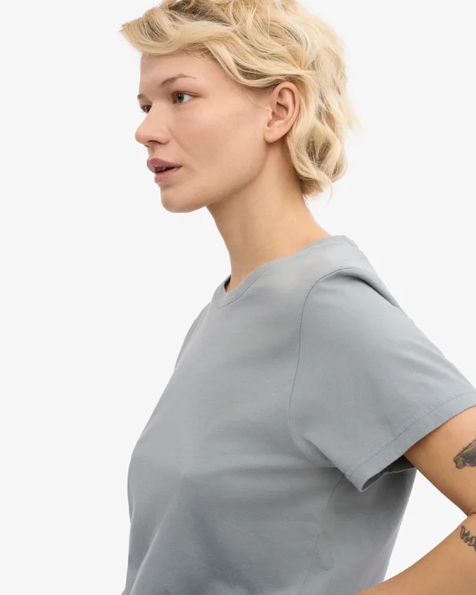 Light Organic Tee de algodón orgánico para mujer - Azul acero