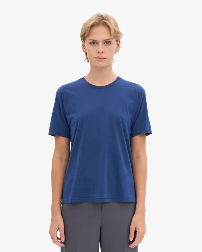 Light Organic Tee de algodón orgánico para mujer - Azul marino