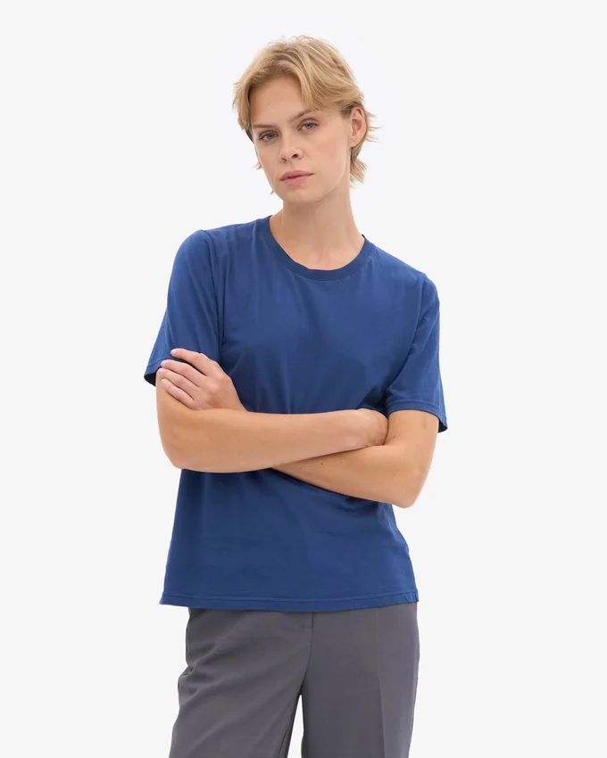 Light Organic Tee de algodón orgánico para mujer - Azul marino