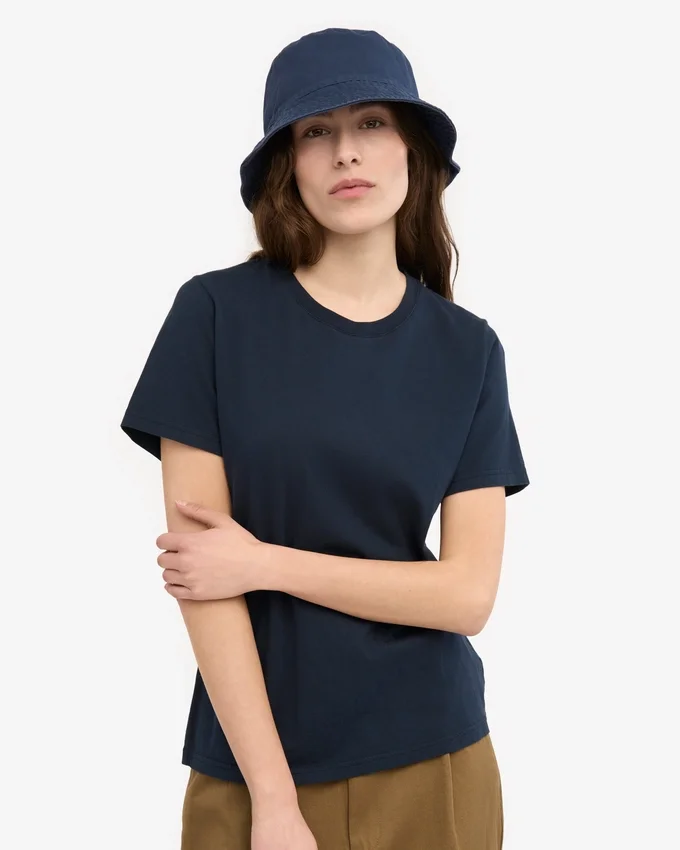 Light Organic Tee de algodón orgánico para mujer - Azul marino