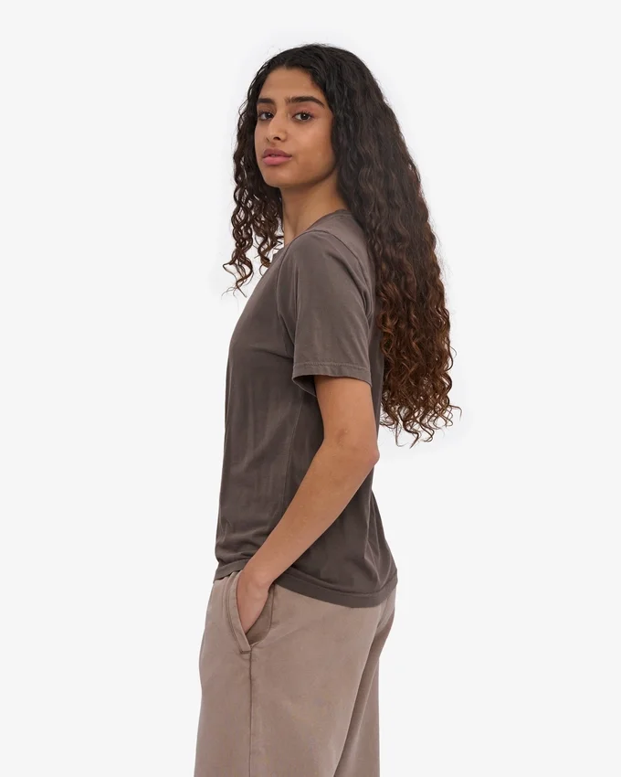 Light Organic Tee de algodón orgánico para mujer - Barro descolorido