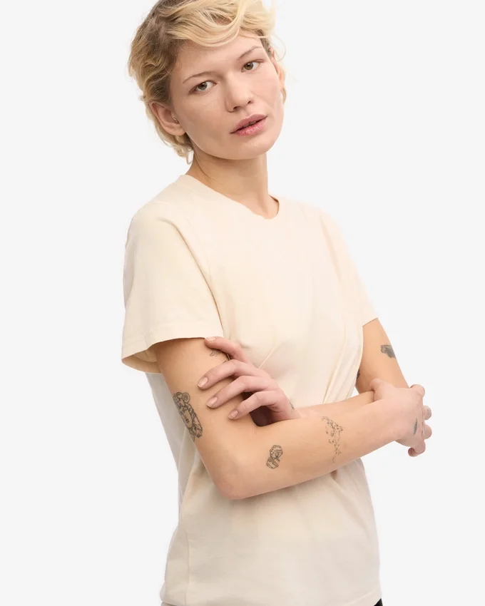 Light Organic Tee de algodón orgánico para mujer - Blanco marfil