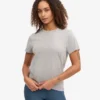 Light Organic Tee de algodón orgánico para mujer - Gris jaspeado