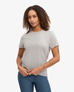 Light Organic Tee de algodón orgánico para mujer – Gris jaspeado