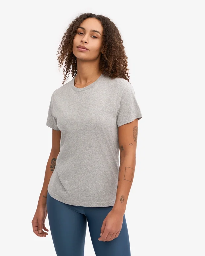 Light Organic Tee de algodón orgánico para mujer - Gris jaspeado