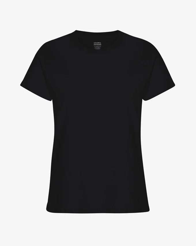 Light Organic Tee de algodón orgánico para mujer - Negro intenso