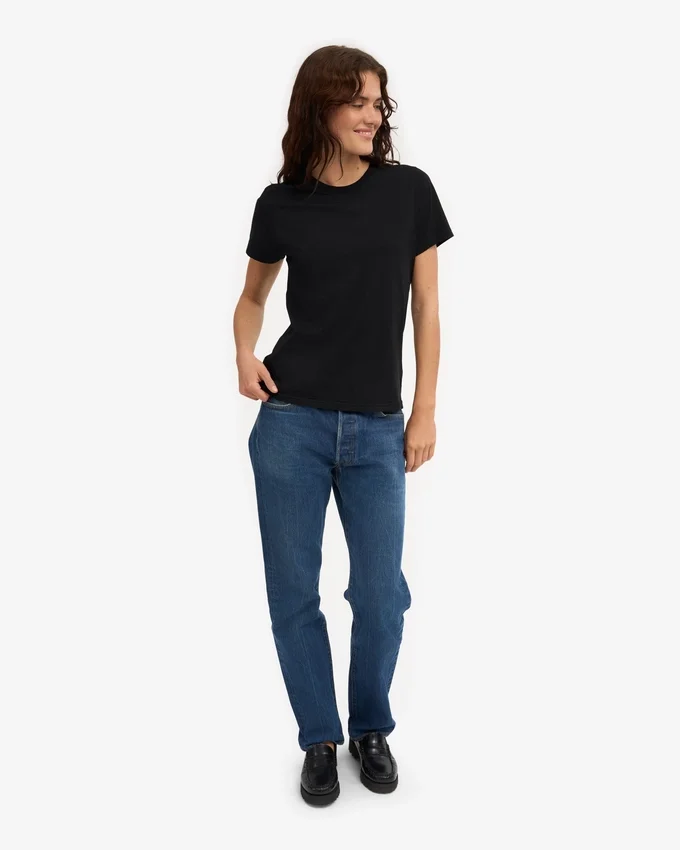 Light Organic Tee de algodón orgánico para mujer - Negro intenso