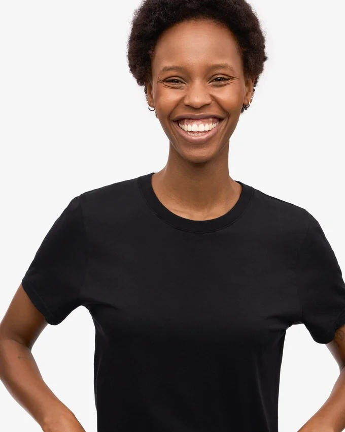 Light Organic Tee de algodón orgánico para mujer - Negro intenso