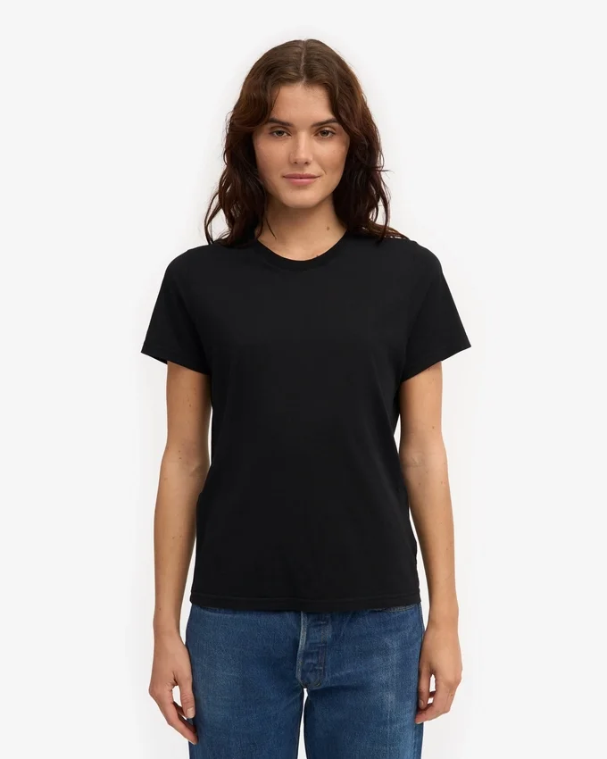 Light Organic Tee de algodón orgánico para mujer - Negro intenso