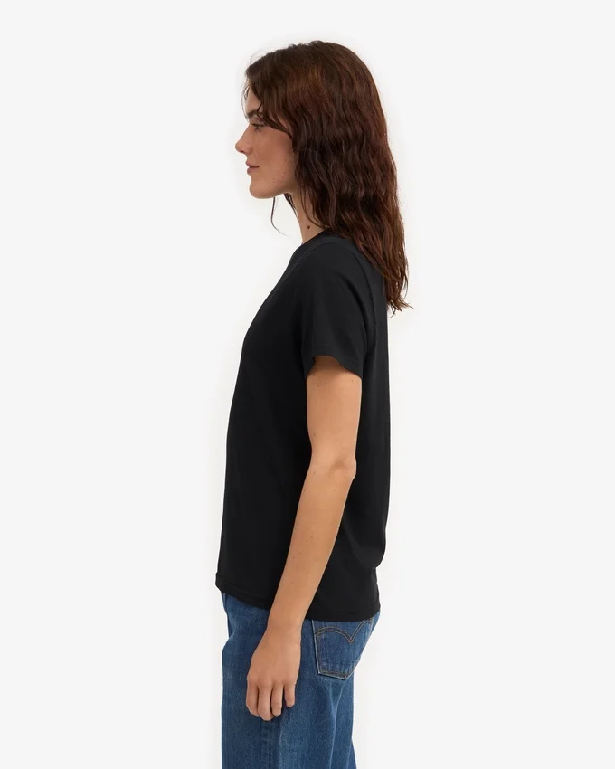 Light Organic Tee de algodón orgánico para mujer - Negro intenso