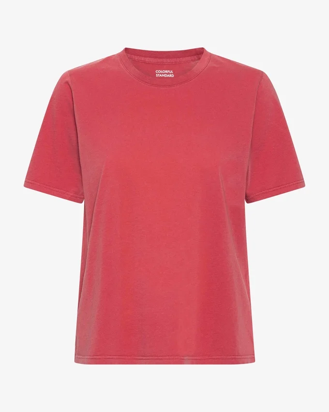 Light Organic Tee de algodón orgánico para mujer - Rojo descolorido