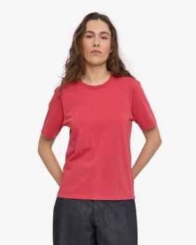 Light Organic Tee de algodón orgánico para mujer – Rojo descolorido