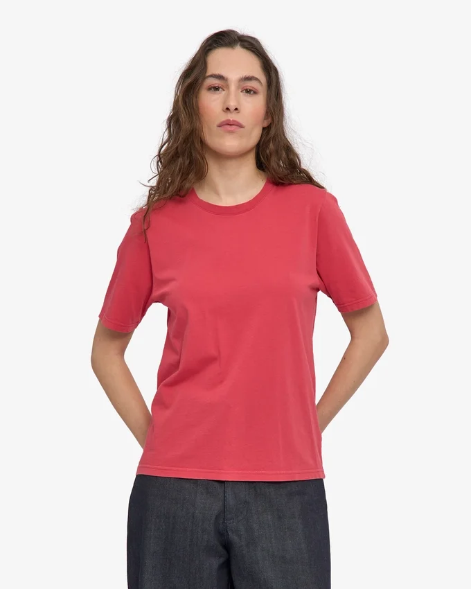 Light Organic Tee de algodón orgánico para mujer - Rojo descolorido