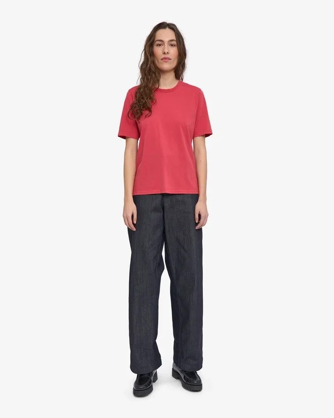 Light Organic Tee de algodón orgánico para mujer - Rojo descolorido