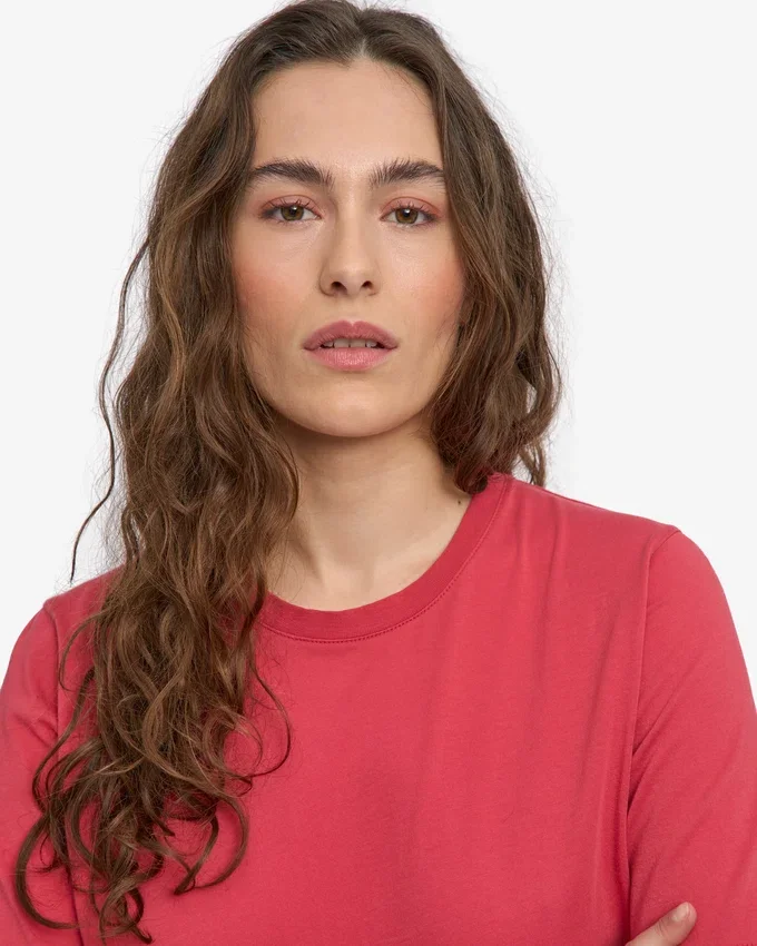 Light Organic Tee de algodón orgánico para mujer - Rojo descolorido