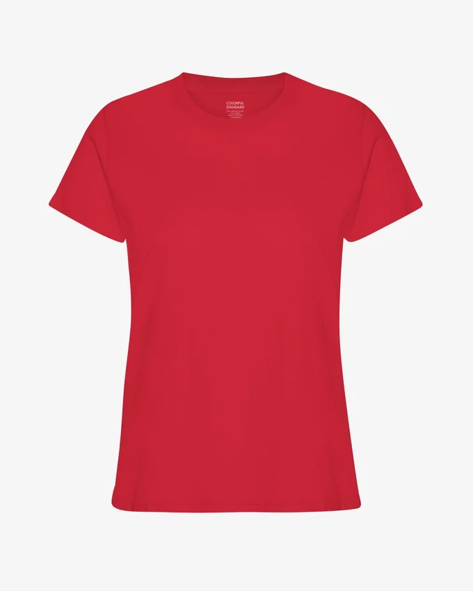 Light Organic Tee de algodón orgánico para mujer - Rojo escarlata