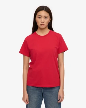 Light Organic Tee de algodón orgánico para mujer – Rojo escarlata