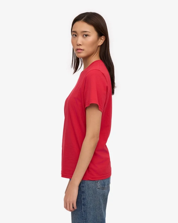 Light Organic Tee de algodón orgánico para mujer - Rojo escarlata